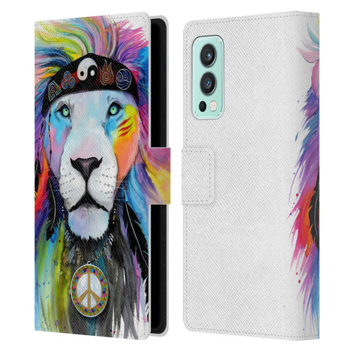 Pixie Cold Cats Hippy Lion Leather Book Wallet Case Cover For OnePlus Nord 2 5G