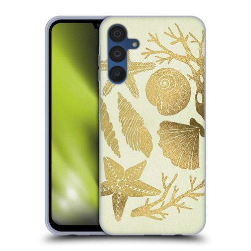 Cat Coquillette Sea Seashells Gold Soft Gel Case for Samsung Galaxy A15 & MagSafe