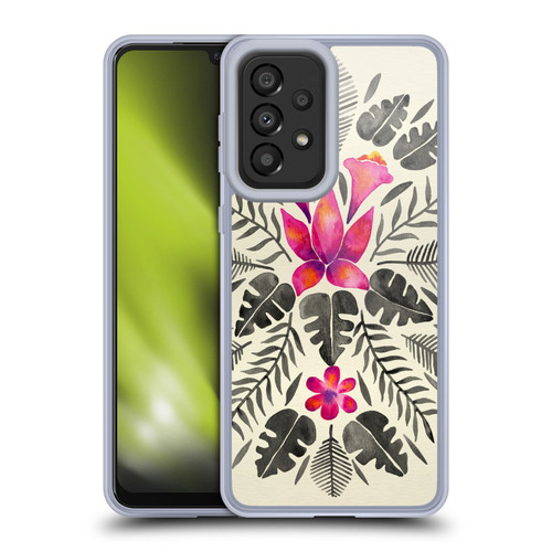 Cat Coquillette Nature Grey Pink Tropical Symmetry Soft Gel Case for Samsung Galaxy A33 5G (2022)