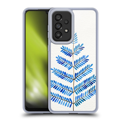 Cat Coquillette Nature Leaflets Blue Soft Gel Case for Samsung Galaxy A33 5G (2022)