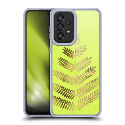 Cat Coquillette Nature Leaflets Yellow Soft Gel Case for Samsung Galaxy A33 5G (2022)