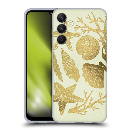 Cat Coquillette Sea Seashells Gold Soft Gel Case for Samsung Galaxy A25 5G