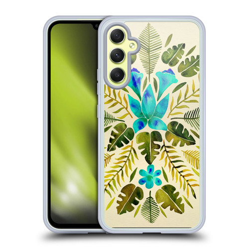 Cat Coquillette Nature Green Blue Tropical Symmetry Soft Gel Case for Samsung Galaxy A34 5G