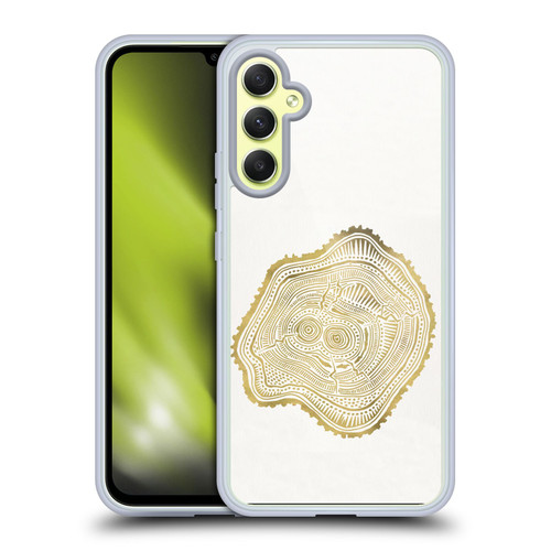 Cat Coquillette Nature Gold Peach Leaf Soft Gel Case for Samsung Galaxy A34 5G