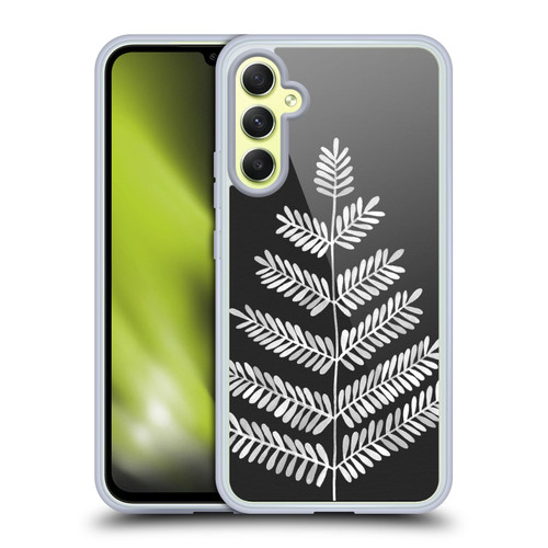 Cat Coquillette Nature Leaflets Black Soft Gel Case for Samsung Galaxy A34 5G