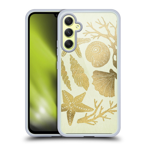 Cat Coquillette Sea Seashells Gold Soft Gel Case for Samsung Galaxy A34 5G