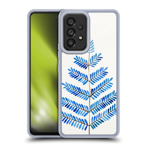 Cat Coquillette Nature Leaflets Blue Soft Gel Case for Samsung Galaxy A53 5G (2022)