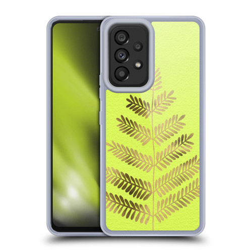 Cat Coquillette Nature Leaflets Yellow Soft Gel Case for Samsung Galaxy A53 5G (2022)