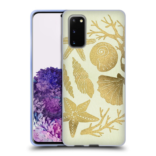Cat Coquillette Sea Seashells Gold Soft Gel Case for Samsung Galaxy S20 / S20 5G