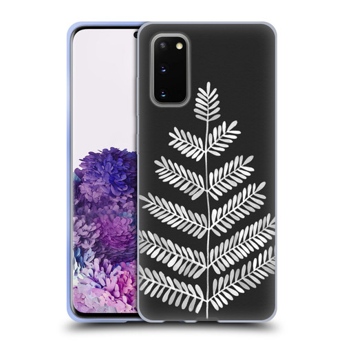 Cat Coquillette Nature Leaflets Black Soft Gel Case for Samsung Galaxy S20 / S20 5G