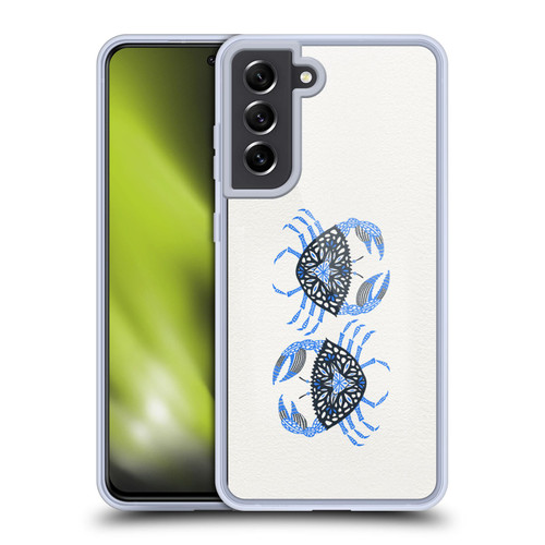 Cat Coquillette Sea Blue Crab Soft Gel Case for Samsung Galaxy S21 FE 5G & MagSafe