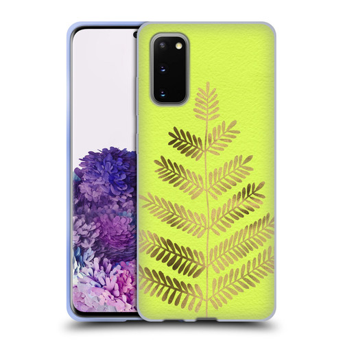 Cat Coquillette Nature Leaflets Yellow Soft Gel Case for Samsung Galaxy S20 / S20 5G