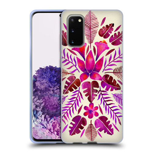 Cat Coquillette Nature Magenta Tropical Symmetry Soft Gel Case for Samsung Galaxy S20 / S20 5G