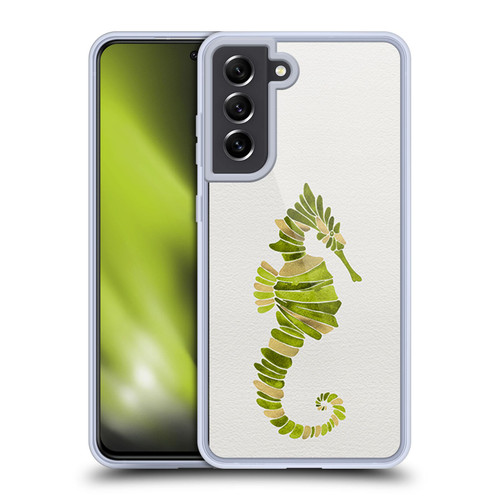 Cat Coquillette Sea Seahorse Green Soft Gel Case for Samsung Galaxy S21 FE 5G & MagSafe