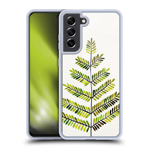 Cat Coquillette Nature Leaflets Green Soft Gel Case for Samsung Galaxy S21 FE 5G & MagSafe