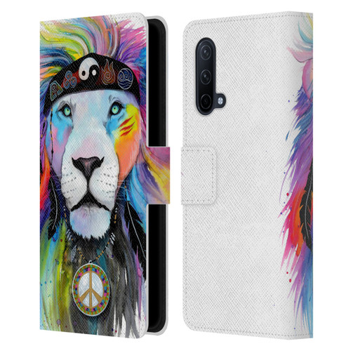 Pixie Cold Cats Hippy Lion Leather Book Wallet Case Cover For OnePlus Nord CE 5G