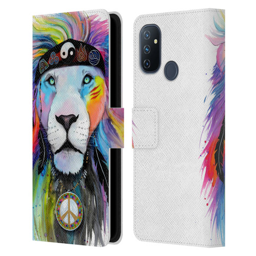 Pixie Cold Cats Hippy Lion Leather Book Wallet Case Cover For OnePlus Nord N100