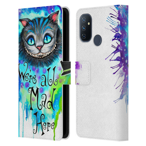 Pixie Cold Cats We Are All Mad Here Leather Book Wallet Case Cover For OnePlus Nord N100