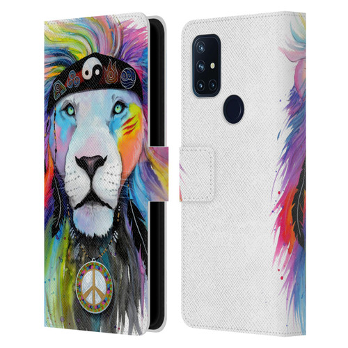 Pixie Cold Cats Hippy Lion Leather Book Wallet Case Cover For OnePlus Nord N10 5G