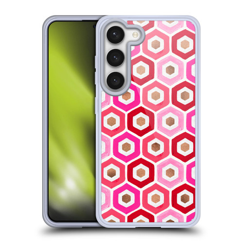 Cat Coquillette Patterns 6 Honeycomb Pink Soft Gel Case for Samsung Galaxy S23 5G & MagSafe