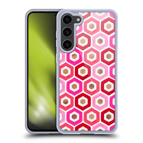 Cat Coquillette Patterns 6 Honeycomb Pink Soft Gel Case for Samsung Galaxy S23+ 5G & MagSafe