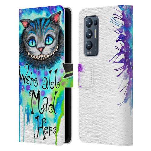 Pixie Cold Cats We Are All Mad Here Leather Book Wallet Case Cover For OPPO Find X3 Neo / Reno5 Pro+ 5G