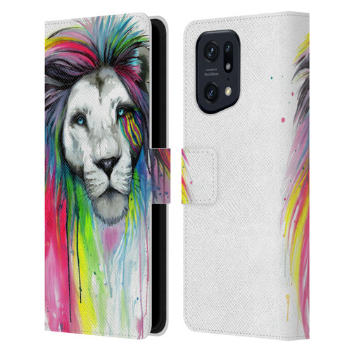 Pixie Cold Cats Rainbow Mane Leather Book Wallet Case Cover For OPPO Find X5 Pro