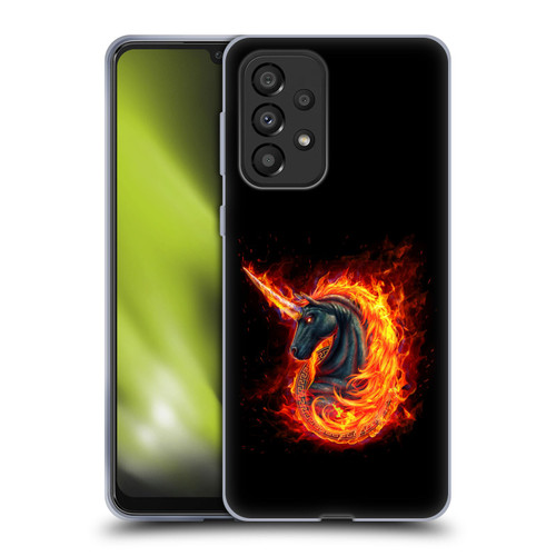 Christos Karapanos Dark Hours Unicorn Black Fire Soft Gel Case for Samsung Galaxy A33 5G (2022)