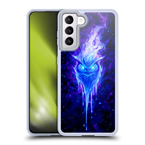 Christos Karapanos Mythical Art The Wisdowl Blue Soft Gel Case for Samsung Galaxy S21 5G & MagSafe