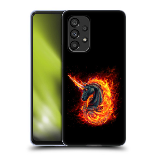 Christos Karapanos Dark Hours Unicorn Black Fire Soft Gel Case for Samsung Galaxy A53 5G (2022)