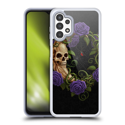 Christos Karapanos Horror Skeleton Moon Purple Soft Gel Case for Samsung Galaxy A13 (2022)
