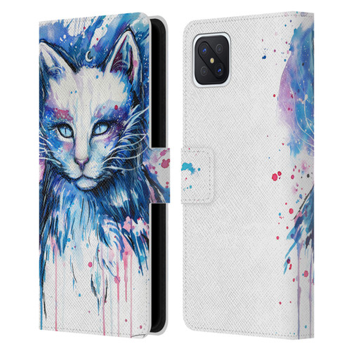 Pixie Cold Cats Space Leather Book Wallet Case Cover For OPPO Reno4 Z 5G