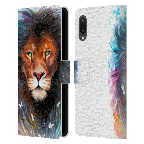 Pixie Cold Cats Sacred King Leather Book Wallet Case Cover For Samsung Galaxy A02/M02 (2021)