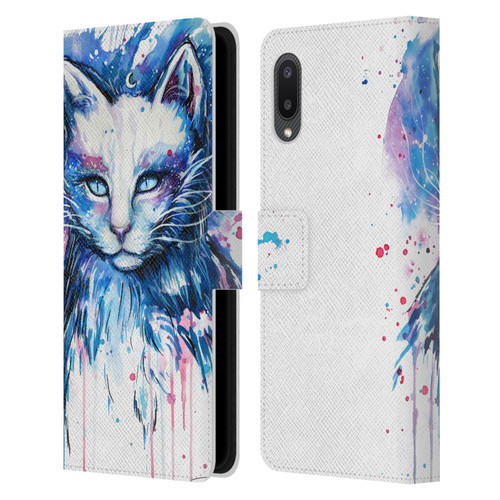 Pixie Cold Cats Space Leather Book Wallet Case Cover For Samsung Galaxy A02/M02 (2021)