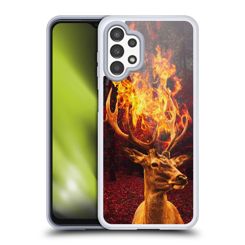 Dave Loblaw Animals Fire Deer Forest Soft Gel Case for Samsung Galaxy A13 (2022)