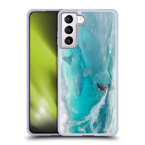 Dave Loblaw Sea Shark Surfer Soft Gel Case for Samsung Galaxy S21+ 5G & MagSafe