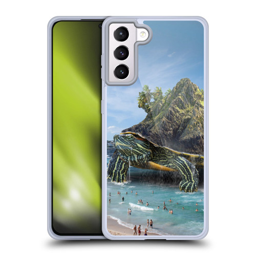Dave Loblaw Sea Turtle Beach Day Soft Gel Case for Samsung Galaxy S21+ 5G & MagSafe