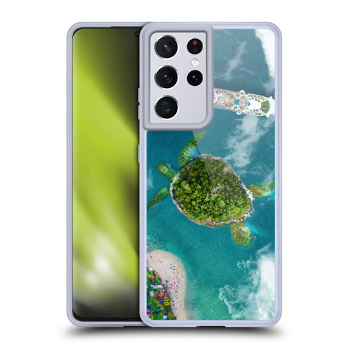 Dave Loblaw Sea Turtle And Cruiseship Soft Gel Case for Samsung Galaxy S21 Ultra 5G & MagSafe