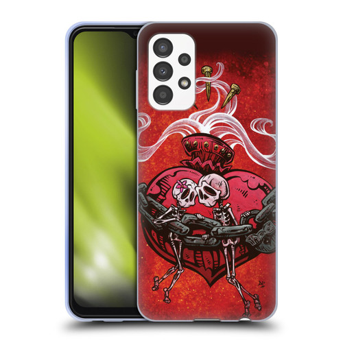 David Lozeau Colourful Grunge Skull With Heart Soft Gel Case for Samsung Galaxy A13 (2022)