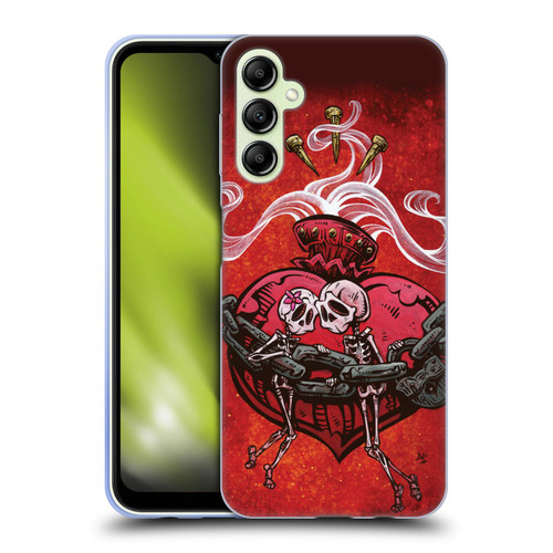David Lozeau Colourful Grunge Skull With Heart Soft Gel Case for Samsung Galaxy A14 5G