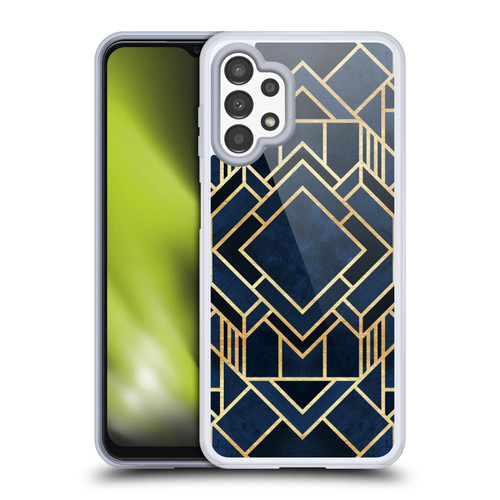 Elisabeth Fredriksson Geometric Design And Pattern Art Deco Fancy Blue Soft Gel Case for Samsung Galaxy A13 (2022)