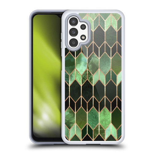 Elisabeth Fredriksson Geometric Design And Pattern Green Stained Glass Soft Gel Case for Samsung Galaxy A13 (2022)