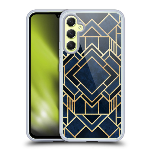 Elisabeth Fredriksson Geometric Design And Pattern Art Deco Fancy Blue Soft Gel Case for Samsung Galaxy A34 5G