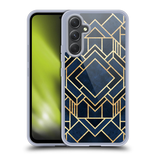 Elisabeth Fredriksson Geometric Design And Pattern Art Deco Fancy Blue Soft Gel Case for Samsung Galaxy A54 5G