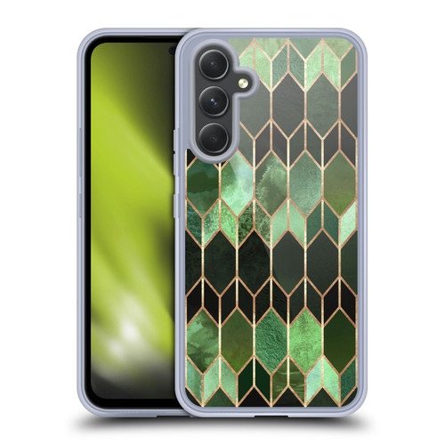 Elisabeth Fredriksson Geometric Design And Pattern Green Stained Glass Soft Gel Case for Samsung Galaxy A54 5G