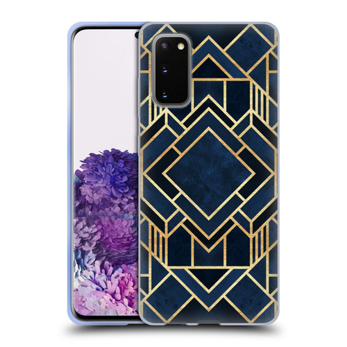 Elisabeth Fredriksson Geometric Design And Pattern Art Deco Fancy Blue Soft Gel Case for Samsung Galaxy S20 / S20 5G