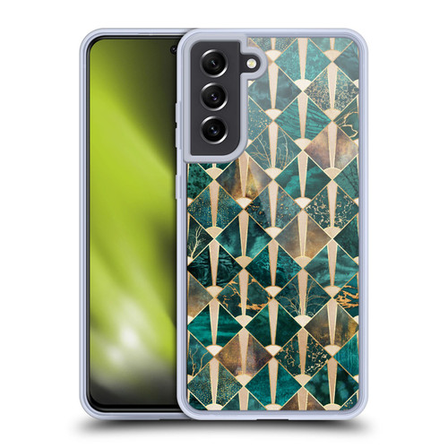 Elisabeth Fredriksson Geometric Design And Pattern Art Deco Tiles - Ocean Soft Gel Case for Samsung Galaxy S21 FE 5G & MagSafe