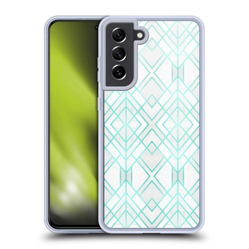 Elisabeth Fredriksson Geometric Design And Pattern Turquoise Geo Soft Gel Case for Samsung Galaxy S21 FE 5G & MagSafe