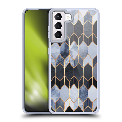 Elisabeth Fredriksson Geometric Design And Pattern Blue Stained Glass Soft Gel Case for Samsung Galaxy S21 5G & MagSafe