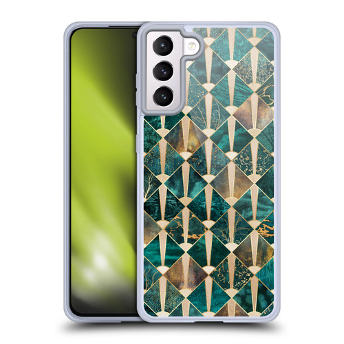 Elisabeth Fredriksson Geometric Design And Pattern Art Deco Tiles - Ocean Soft Gel Case for Samsung Galaxy S21+ 5G & MagSafe